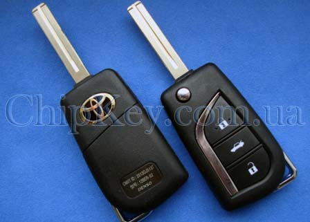 Ключ Toyota выкидной (корпус) 3 кнопки, лезвие toy48