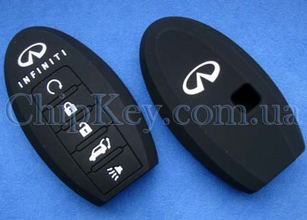 Силиконовый чехол Infiniti Smart Key 5 кнопок, черный