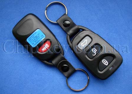 Ключ Kia Hyundai пульт (корпус) 3 кнопки 1 кнопка (Panic), с креплением батарейки на корпусе