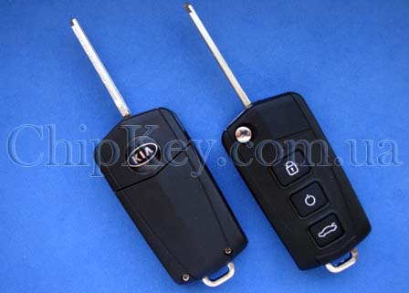 Ключ Kia Carens выкидной (корпус) 3 кнопки, Korea style
