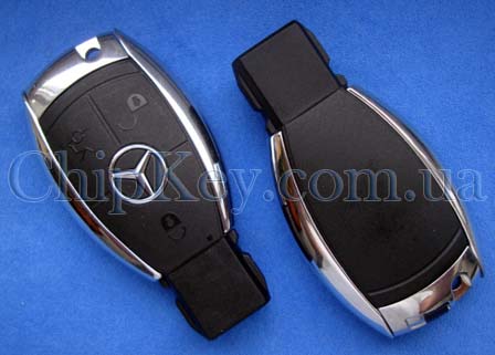 Ключ Mercedes Smart Key (корпус) 3 кнопки, с креплением для батареек и лезвием