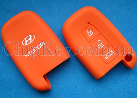 Cиликоновый чехол Hyundai SmartKey 3 кнопки, оранжевый