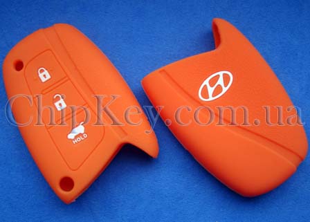 Cиликоновый чехол Hyundai SmartKey 3 кнопки, оранжевый