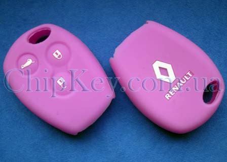 Чехол Renault силиконовый 3 кнопки, сиреневый