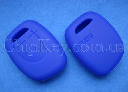 Чехол Renault силиконовый 1 кнопка, синий