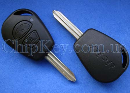 Peugeot Sitroen ключ (корпус) 2 кнопки , лезвие SIX9