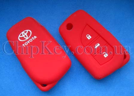 Toyota силиконовый чехол 3 кнопки, красный