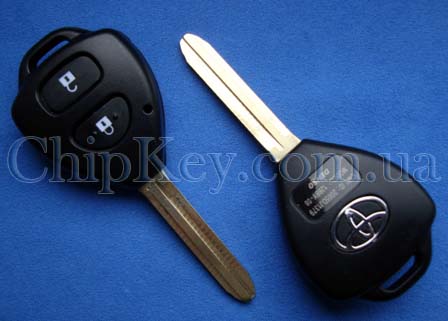 Ключ Toyota Auris, Corolla, Rav4, Yaris ключ (корпус) 2 кнопки, лезвие toy43