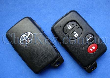 Ключ Toyota Smart Key (корпус) 3 кнопки 1 кнопка (Panic)