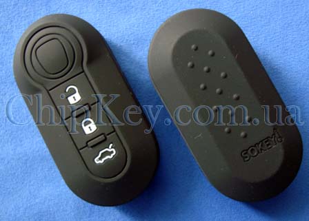 Fiat силиконовый чехол под выкидной ключ 3 кнопки, черный