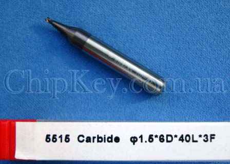 Фреза для вертикально - фрезерного станка 1,5 * 6 * 40 *, Твердый сплав (три пера)