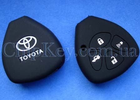 Чехол Toyota силиконовый 4 кнопки, черный