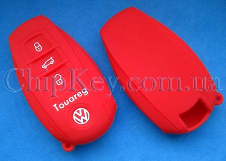 Volkswagen Touareg Smart Key чехол силиконовый 3 кнопки, красный