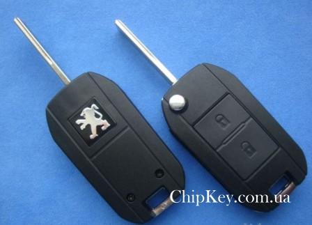 Выкидной ключ Peugeot (корпус) 2 кнопки, лезвие HU83T