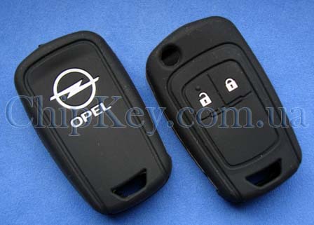Чехол на выкидной ключ Opel 2 кнопки, черный