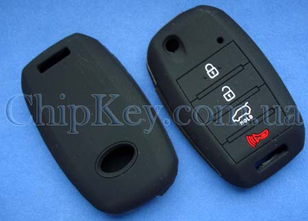 Чехол Kia силиконовый 4 кнопки, черный