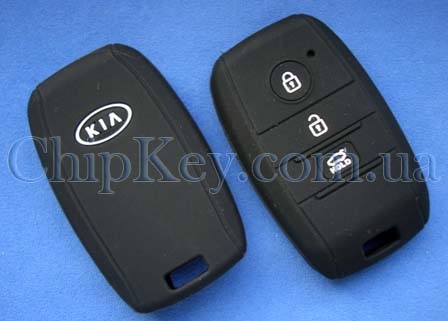 Чехол Kia смарт кей силиконовый 3 кнопки, черный
