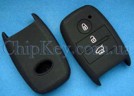 Чехол Kia смарт кей силиконовый 3 кнопки, черный