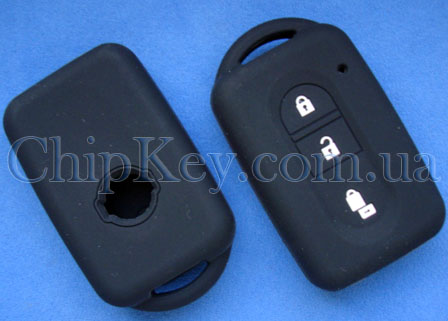 Чехол силиконовый Nissan Smart Key 3 кнопки, черный