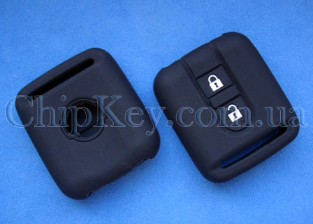Силиконовый чехол на ключ Nissan 2 кнопки, черный