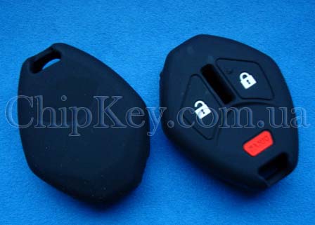 Чехол Mitsubishi силиконовый 3 кнопки, черный