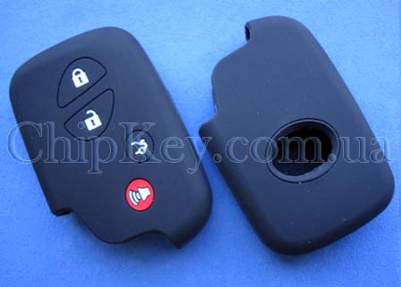 Чехол Lexus smart key силиконовый 4 кнопки, черный