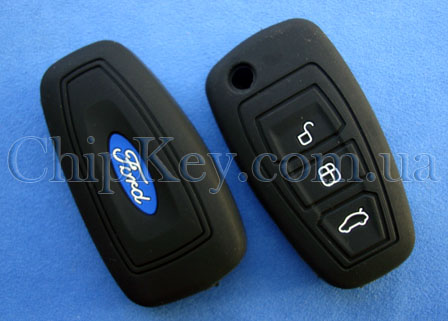 Чехол Ford на выкидной ключ 3 кнопки, черный