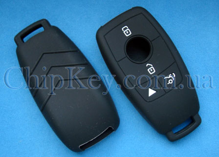 Чехол Mercedes smart key силиконовый 4 кнопки, черный