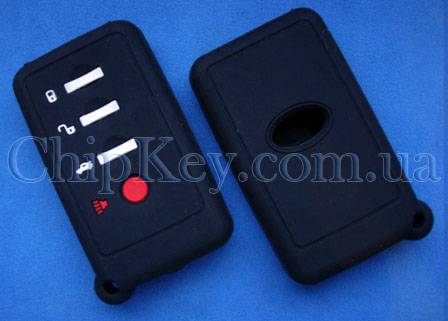 Чехол Subaru smart key силиконовый 4 кнопки, черный