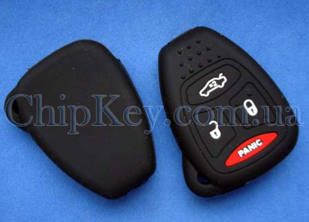 Чехол Chrysler Jeep Dodge силиконовый 4 кнопки, черный