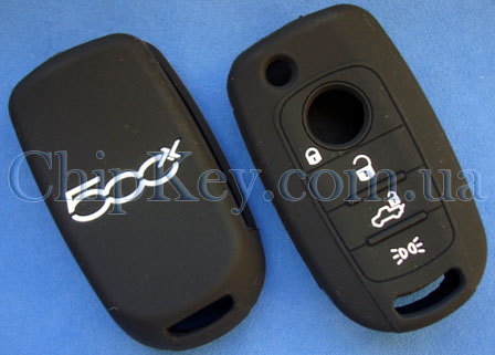 Fiat силиконовый чехол под выкидной ключ 4 кнопки, черный