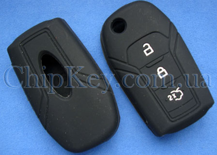 Чехол Ford силиконовый 3 кнопки, черный