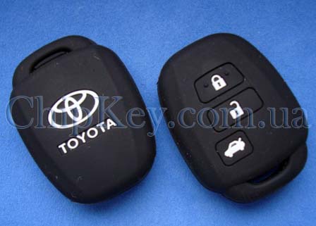 Toyota силиконовый чехол под ключ 3 кнопки, черный