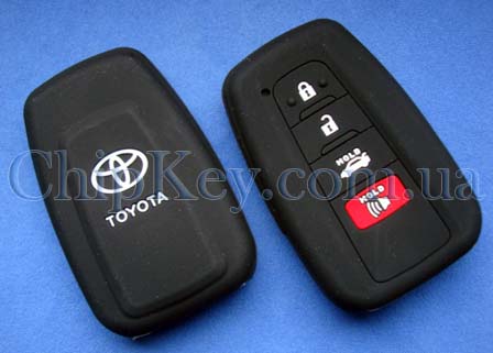 Чехол Toyota Smart Key силиконовый 4 кнопки, черный