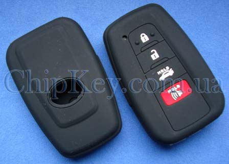 Чехол Toyota Smart Key силиконовый 4 кнопки, черный