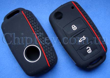 Чехол Volkswagen Skoda Seat 3 кнопки, черный