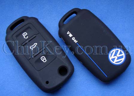 Чехол Volkswagen силиконовый 3 кнопки, черный