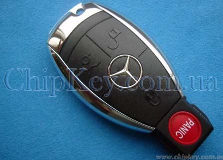 Ключ Mercedes Smart Key (корпус) 4 кнопки, с креплением для батареек и лезвием