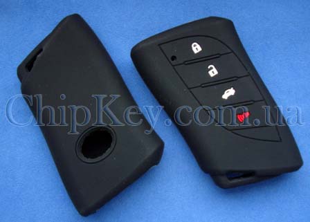 Чехол Lexus smart key силиконовый 4 кнопки, черный