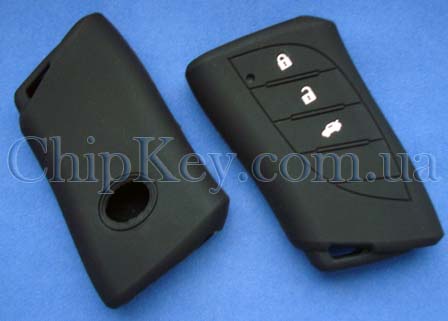 Чехол Lexus smart key силиконовый 3 кнопки, черный