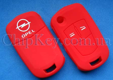 Чехол на выкидной ключ Opel 2 кнопки, красный