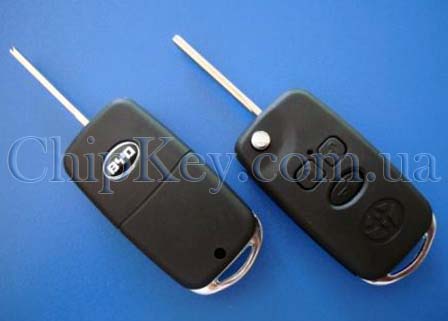 Ключ BYD F3 выкидной (корпус) 3 кнопки, Toyota Style