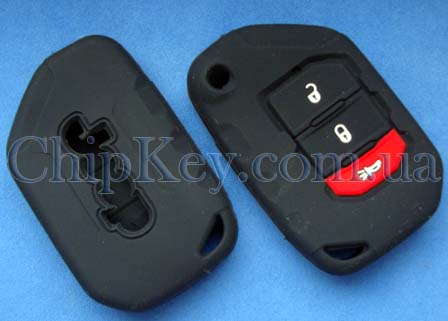 Чехол Jeep силиконовый 3 кнопки, черный