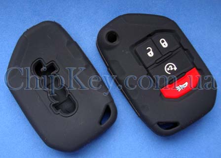 Чехол Jeep силиконовый 4 кнопки, черный