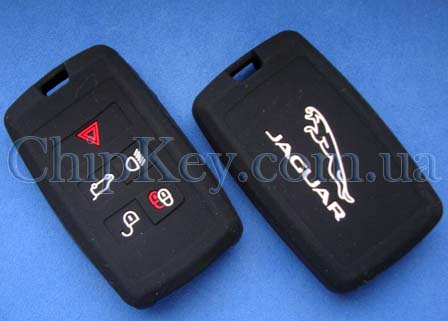 Чехол Jaguar smart key силиконовый 5 кнопок, черный