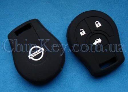 Силиконовый чехол на ключ Nissan 3 кнопки, черный