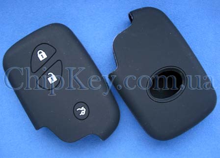 Чехол Lexus smart key силиконовый 3 кнопки, черный