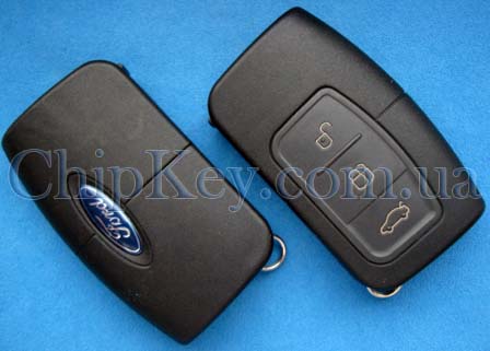 Ключ Ford Fiesta Focus Mondeo C-Max S-Max Kuga smart key 3 кнопки (корпус)