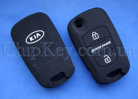 Чехол Kia Sportage силиконовый 3 кнопки, черный