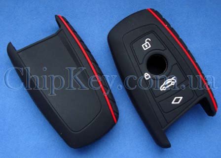 Чехол BMW F Series для smart key силиконовый 4 кнопки, черный